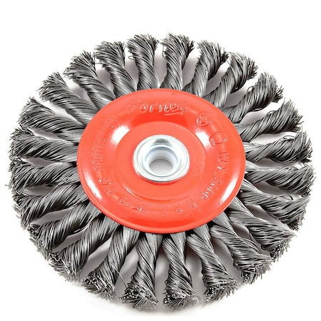 Forney Wire Wheel Knotted, 6 in x .020 in x 1/2 - 5/8 in Arbor 72749